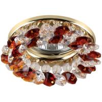 Светильник точечный DK16 GD/WH/T 50Вт MR16 12В декор "кругл. с мелкими хрусталиками" зол./прозр./янтарь ЭРА C0043751