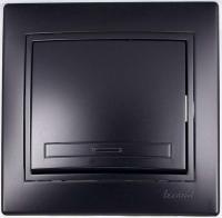 Выключатель 1-кл. 1п СП Мира 10А IP20 со вставкой черн. бархат LEZARD 701-4242-100