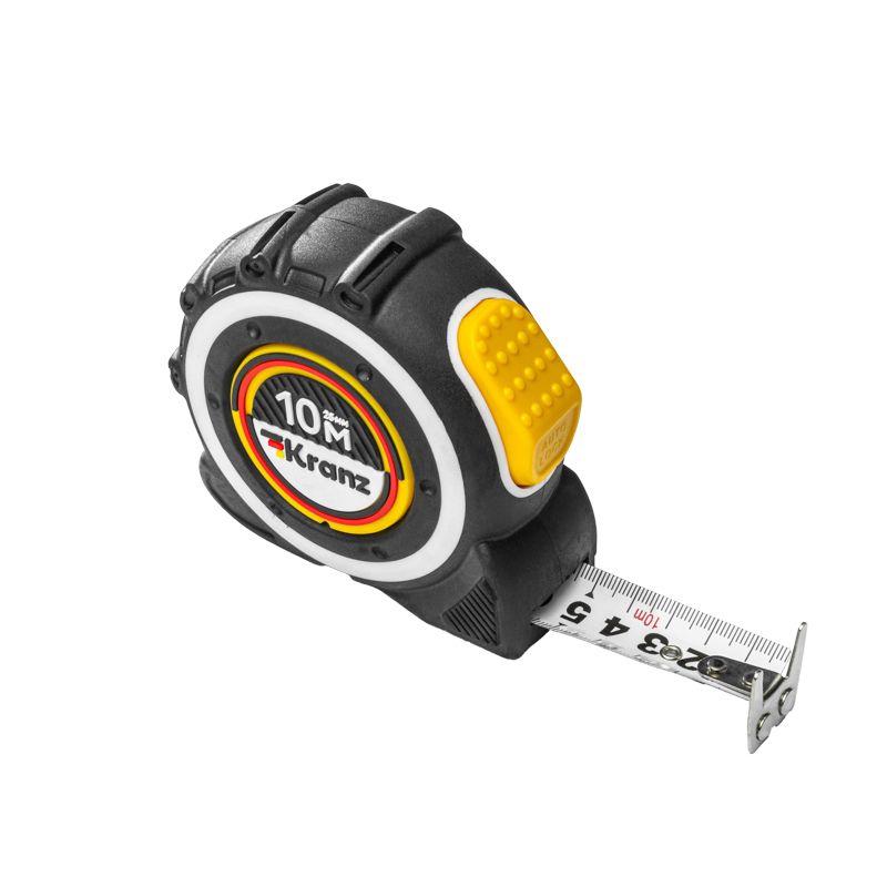 Рулетка Selbstfixierung 10мх25мм магнитный двухсторон. зацеп; двухсторон. шкала; автоматическая фиксация нейлон Kranz KR-12-9024
